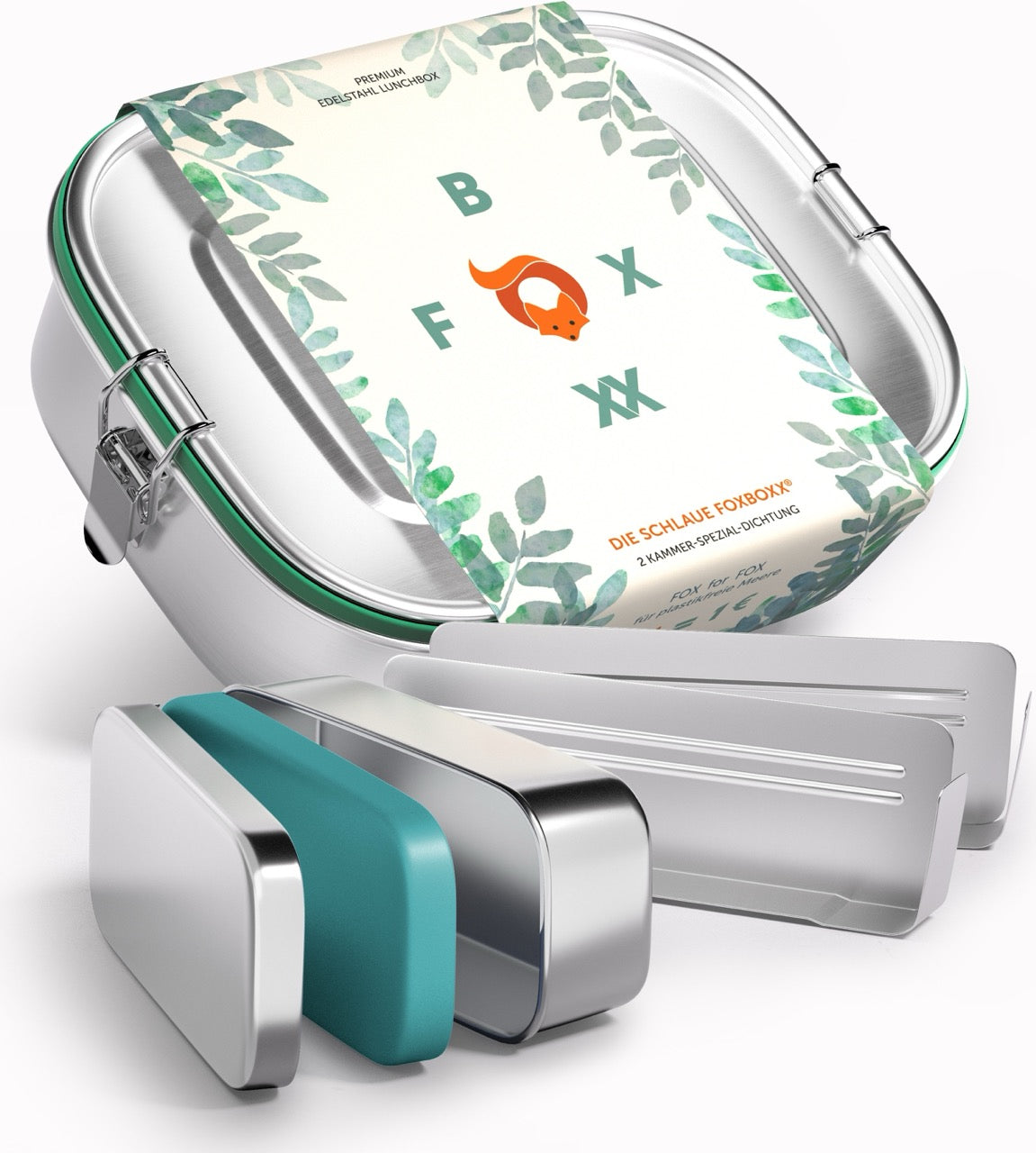 Fox Box Box FOXBOXX Large 1200ml Special Lunchbox 2 Trenner + MiniBox 150ml