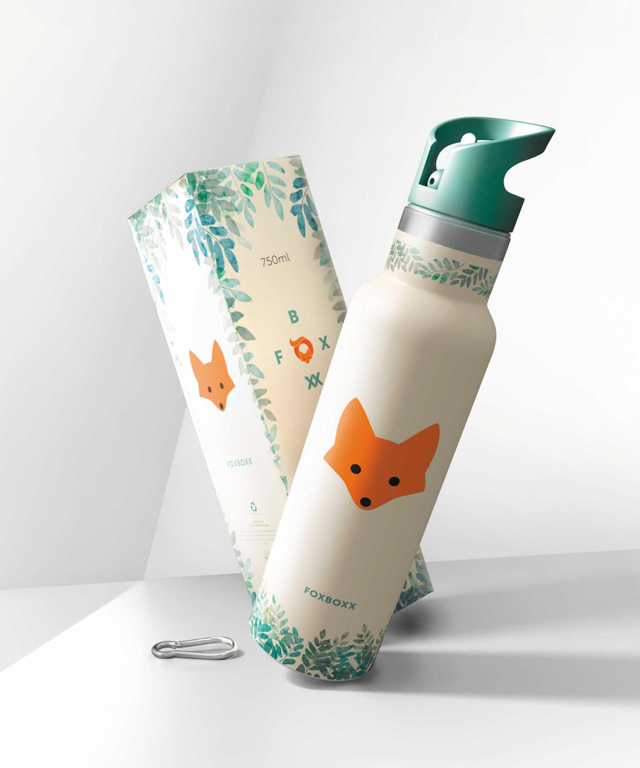 Borraccia termica per bambini FOX da 750 ml + 2° tappo sportivo