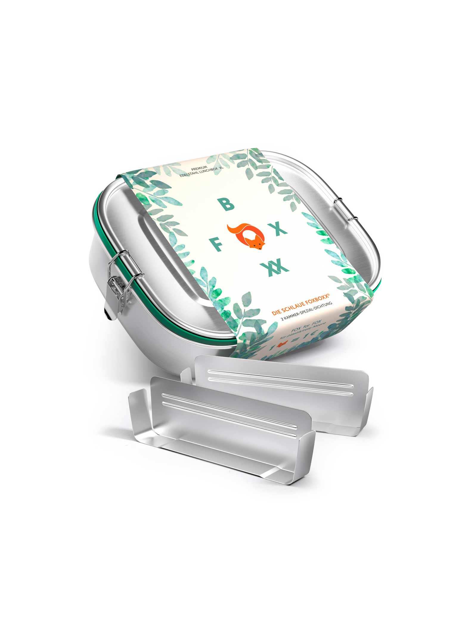 FOXBOXX - 2 x Trenner für MINI - 800 ml - FOXBOXX.eu - weihnachten - geschenk - kinder - Brotdose Edelstahl - dicht - trenner - auslaufsicher - edelstahl brotdose  - lunchbox edelstahl - brotdose edelstahl kinder - brotzeitdose edelstahl
