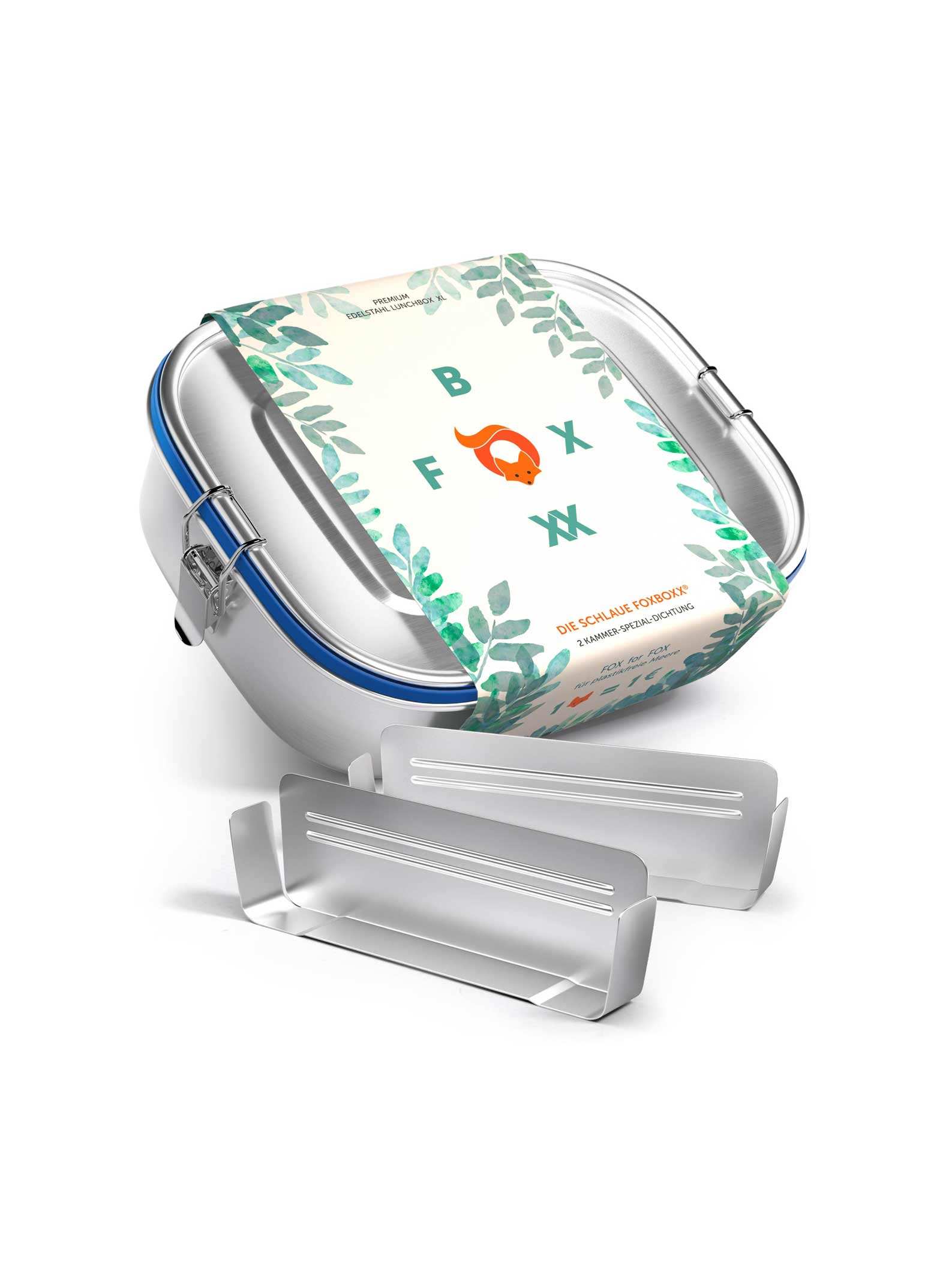 Fox Box Box FOBOXXX Large 1200ml - ECO stainless steel lunch box Schadstofffrei ...