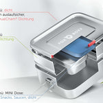 FOXBOXX MULTI 1550ml - ÖKO Doppel Lunchbox NEU! - FOXBOXX.eu - weihnachten - geschenk - kinder - Brotdose Edelstahl - dicht - trenner - auslaufsicher - edelstahl brotdose  - lunchbox edelstahl - brotdose edelstahl kinder - brotzeitdose edelstahl