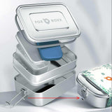 FOXBOXX - Umbauset MULTI -> MINI - 4 x Clips , 2 x Dichtung  /  MULTI 1550ml - FOXBOXX.eu - weihnachten - geschenk - kinder - Brotdose Edelstahl - dicht - trenner - auslaufsicher - edelstahl brotdose  - lunchbox edelstahl - brotdose edelstahl kinder - brotzeitdose edelstahl