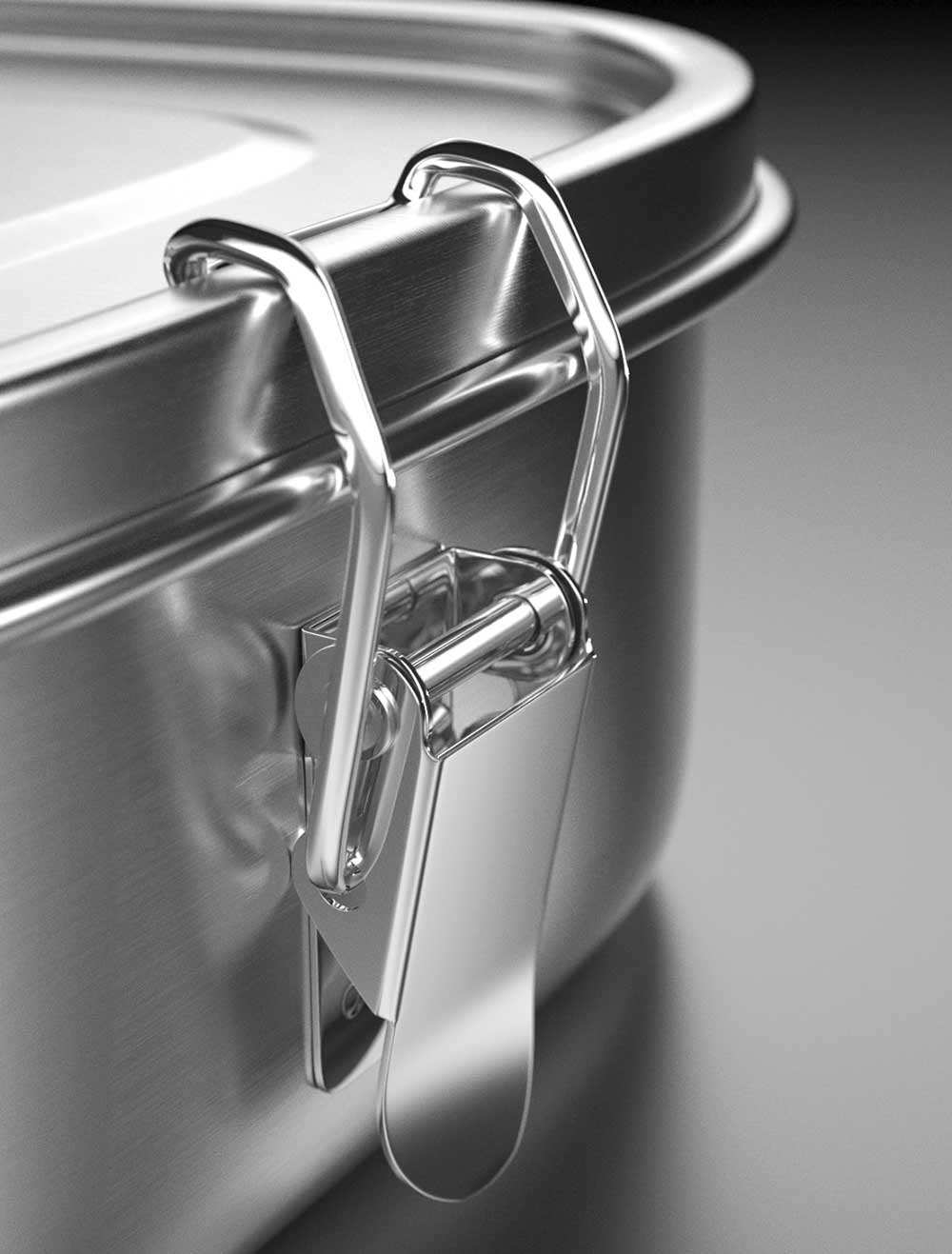 FOXBOXX - Umbauset MULTI -> MINI - 4 x Clips , 2 x Dichtung  /  MULTI 1550ml - FOXBOXX.eu - weihnachten - geschenk - kinder - Brotdose Edelstahl - dicht - trenner - auslaufsicher - edelstahl brotdose  - lunchbox edelstahl - brotdose edelstahl kinder - brotzeitdose edelstahl