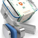 FOXBOXX - Umbauset MULTI -> MINI - 4 x Clips , 2 x Dichtung  /  MULTI 1550ml - FOXBOXX.eu - weihnachten - geschenk - kinder - Brotdose Edelstahl - dicht - trenner - auslaufsicher - edelstahl brotdose  - lunchbox edelstahl - brotdose edelstahl kinder - brotzeitdose edelstahl