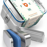 FOXBOXX - Umbauset MULTI -> MINI - 4 x Clips , 2 x Dichtung  /  MULTI 1550ml - FOXBOXX.eu - weihnachten - geschenk - kinder - Brotdose Edelstahl - dicht - trenner - auslaufsicher - edelstahl brotdose  - lunchbox edelstahl - brotdose edelstahl kinder - brotzeitdose edelstahl