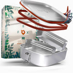 FOXBOXX XL 1400 ml - ÖKO Lunchbox - FOXBOXX.eu - weihnachten - geschenk - kinder - Brotdose Edelstahl - dicht - trenner - auslaufsicher - edelstahl brotdose  - lunchbox edelstahl - brotdose edelstahl kinder - brotzeitdose edelstahl
