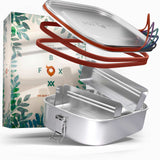 FOXBOXX XL 1400 ml - ÖKO Lunchbox - FOXBOXX.eu - weihnachten - geschenk - kinder - Brotdose Edelstahl - dicht - trenner - auslaufsicher - edelstahl brotdose  - lunchbox edelstahl - brotdose edelstahl kinder - brotzeitdose edelstahl