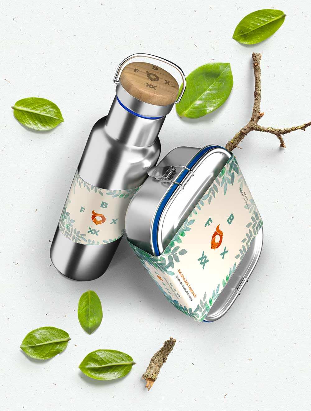 Schulpack,- Large - FOXBOXX.eu - weihnachten - geschenk - kinder - Brotdose Edelstahl - dicht - trenner - auslaufsicher - edelstahl brotdose  - lunchbox edelstahl - brotdose edelstahl kinder - brotzeitdose edelstahl