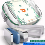 Schulpack,- Large Special - FOXBOXX.eu - weihnachten - geschenk - kinder - Brotdose Edelstahl - dicht - trenner - auslaufsicher - edelstahl brotdose  - lunchbox edelstahl - brotdose edelstahl kinder - brotzeitdose edelstahl