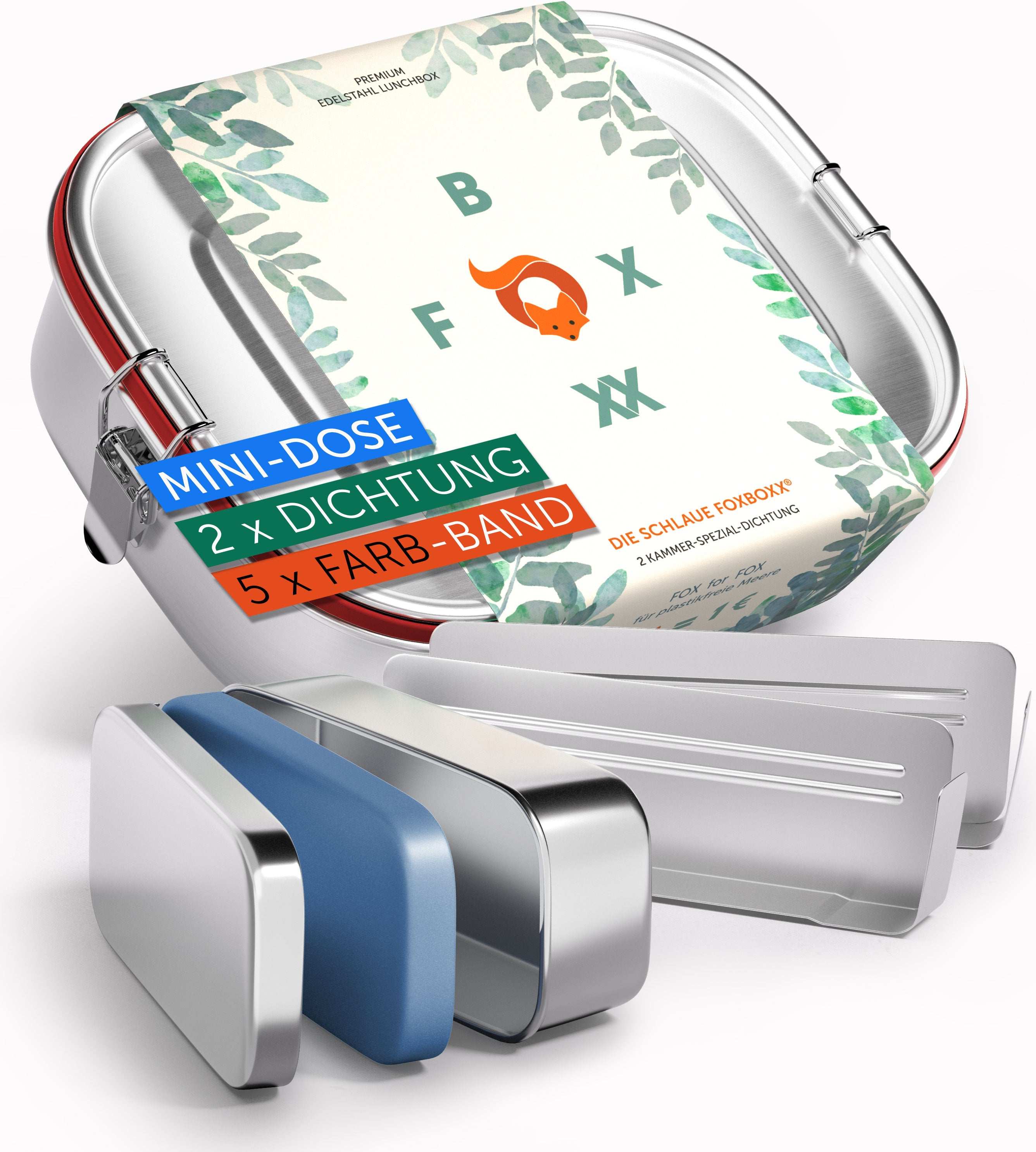 Schulpack,- Mini Special - FOXBOXX.eu - weihnachten - geschenk - kinder - Brotdose Edelstahl - dicht - trenner - auslaufsicher - edelstahl brotdose  - lunchbox edelstahl - brotdose edelstahl kinder - brotzeitdose edelstahl