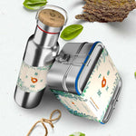 Schulpack,- MULTI Doppellunch - FOXBOXX.eu - weihnachten - geschenk - kinder - Brotdose Edelstahl - dicht - trenner - auslaufsicher - edelstahl brotdose  - lunchbox edelstahl - brotdose edelstahl kinder - brotzeitdose edelstahl