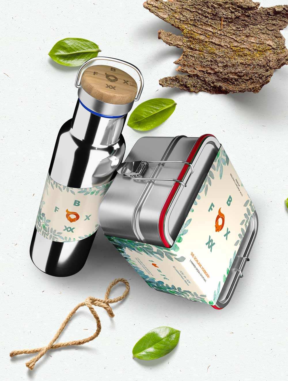 Schulpack,- MULTI Doppellunch - FOXBOXX.eu - weihnachten - geschenk - kinder - Brotdose Edelstahl - dicht - trenner - auslaufsicher - edelstahl brotdose  - lunchbox edelstahl - brotdose edelstahl kinder - brotzeitdose edelstahl
