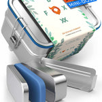 Schulpack,- MULTI Doppellunch - FOXBOXX.eu - weihnachten - geschenk - kinder - Brotdose Edelstahl - dicht - trenner - auslaufsicher - edelstahl brotdose  - lunchbox edelstahl - brotdose edelstahl kinder - brotzeitdose edelstahl
